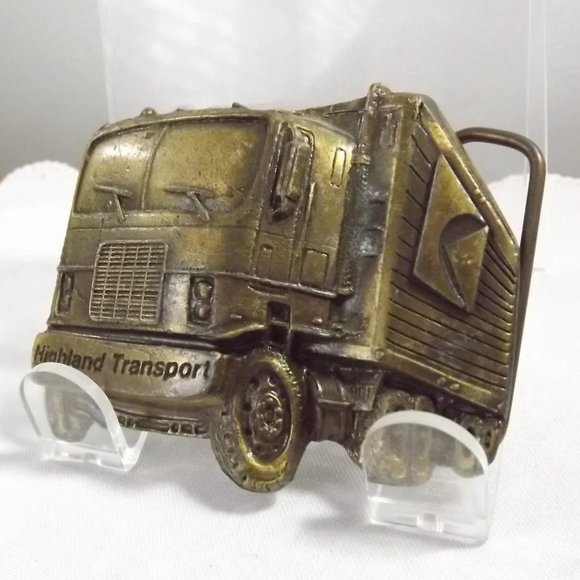 Vintage Distressed Highland Transport Semi Truck Belt Buckle - Picture 2 of 9